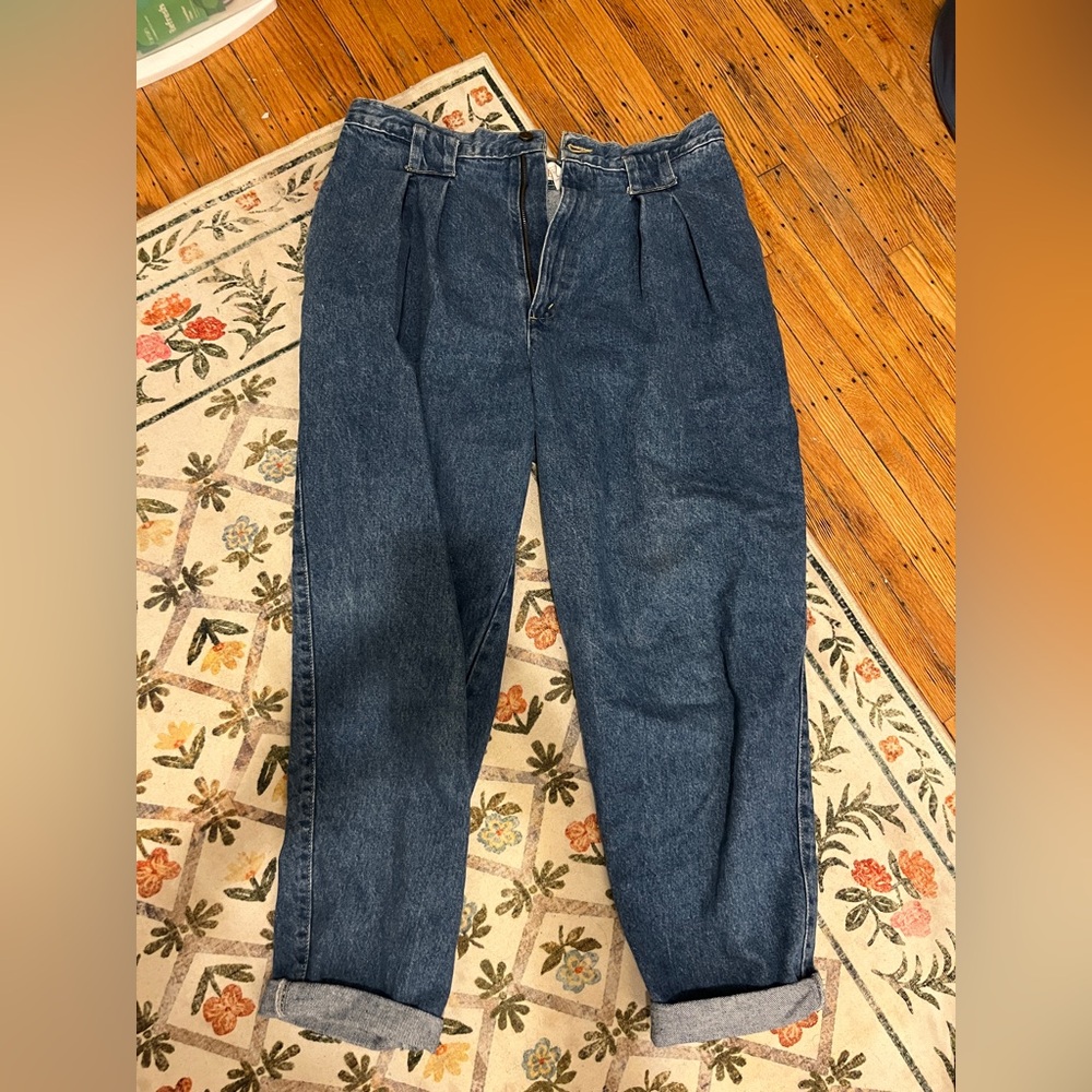 High Rise Vintage Blue Denim Mom Jeans